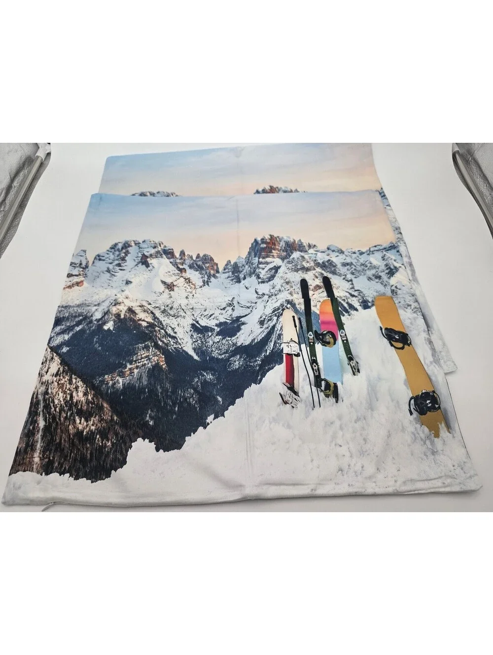 Mountain and Ski Equipment Printed pillow cases set of 2